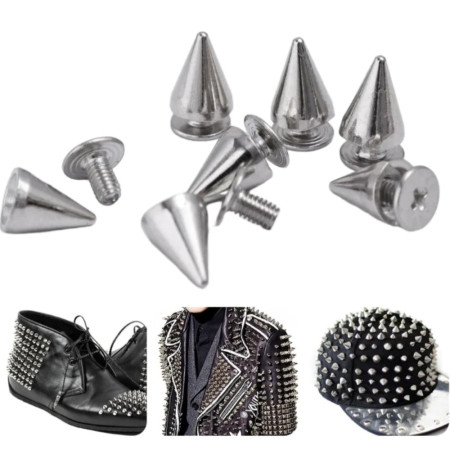Silver Cone Spikes /Rivets/