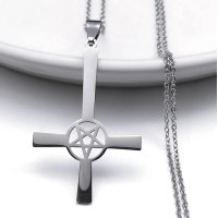 Inverted Cross with Pentagram /Pendant/