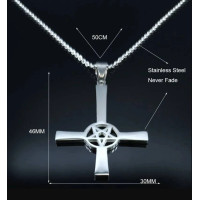 Inverted Cross with Pentagram /Pendant/