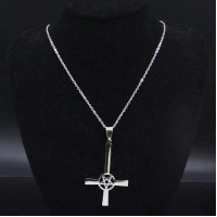 Inverted Cross with Pentagram /Pendant/