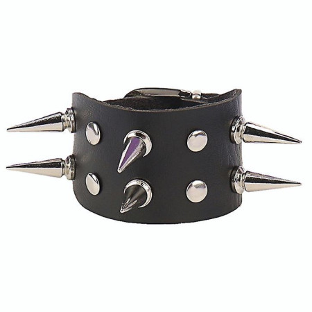 Two Row 6 Spikes and 6 Rivets /Wristband/