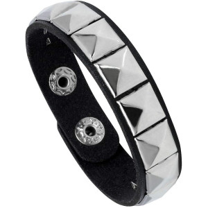 One Row 12 Pyramid Studded /Wristband/
