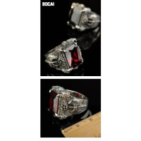 Double Axes Black Stone in Dragon Claws /Ring/