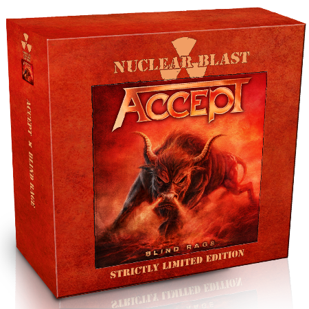 ACCEPT “Blind Rage” /Ltd. CD + BRD + DVD + 2x Picture 7” EP + Flag + Pin + Cards Box Set/